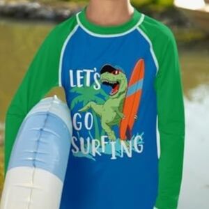 Kids Dinosaur Long Sleeve Rashguard, L